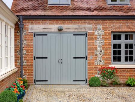 Bespoke Timber Side Hinged Doors in Grey